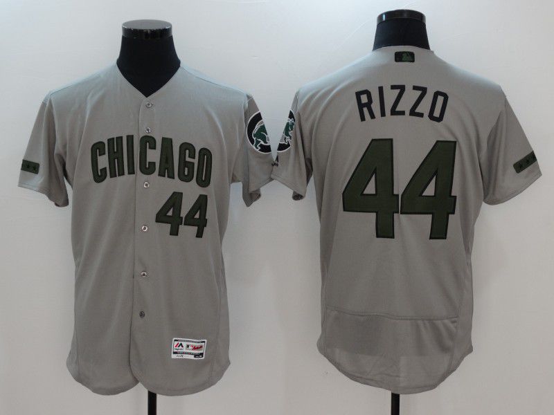 Men Chicago Cubs #44 Rizzo Grey Elite 2021 MLB Jerseys